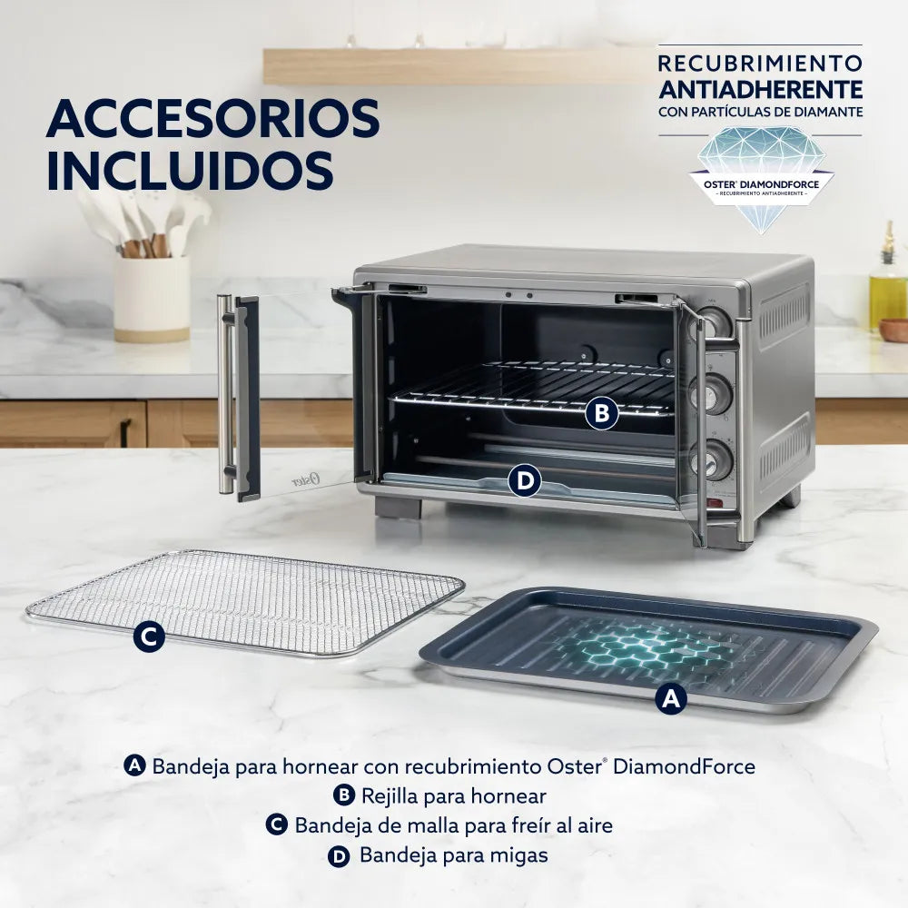(LLEGANDO 27 DE JULIO) Horno Freidora de Aire Oster® con Puertas Francesas 25 L – TSSTTV25FDMAFNS | 1500W