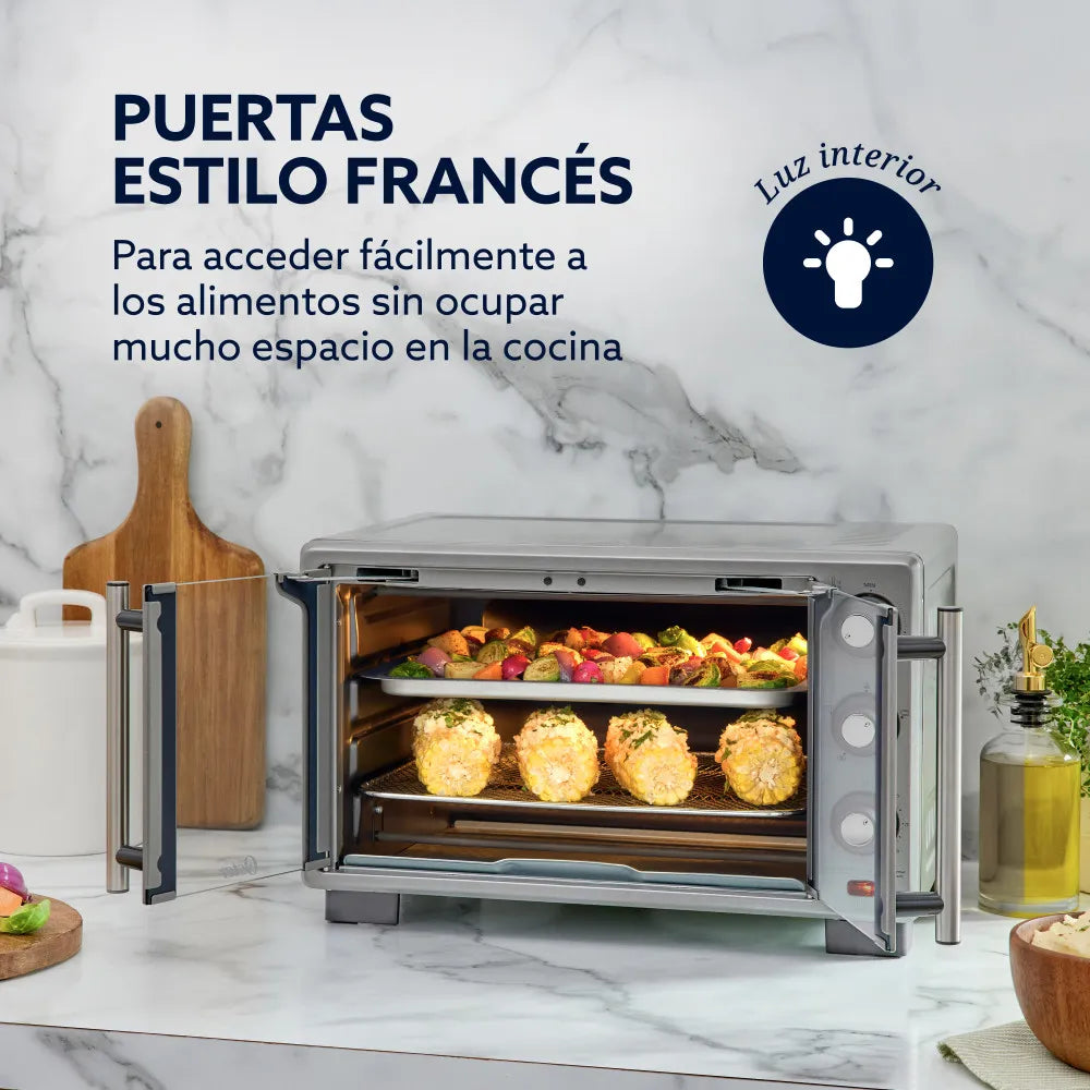 (LLEGANDO 27 DE JULIO) Horno Freidora de Aire Oster® con Puertas Francesas 25 L – TSSTTV25FDMAFNS | 1500W