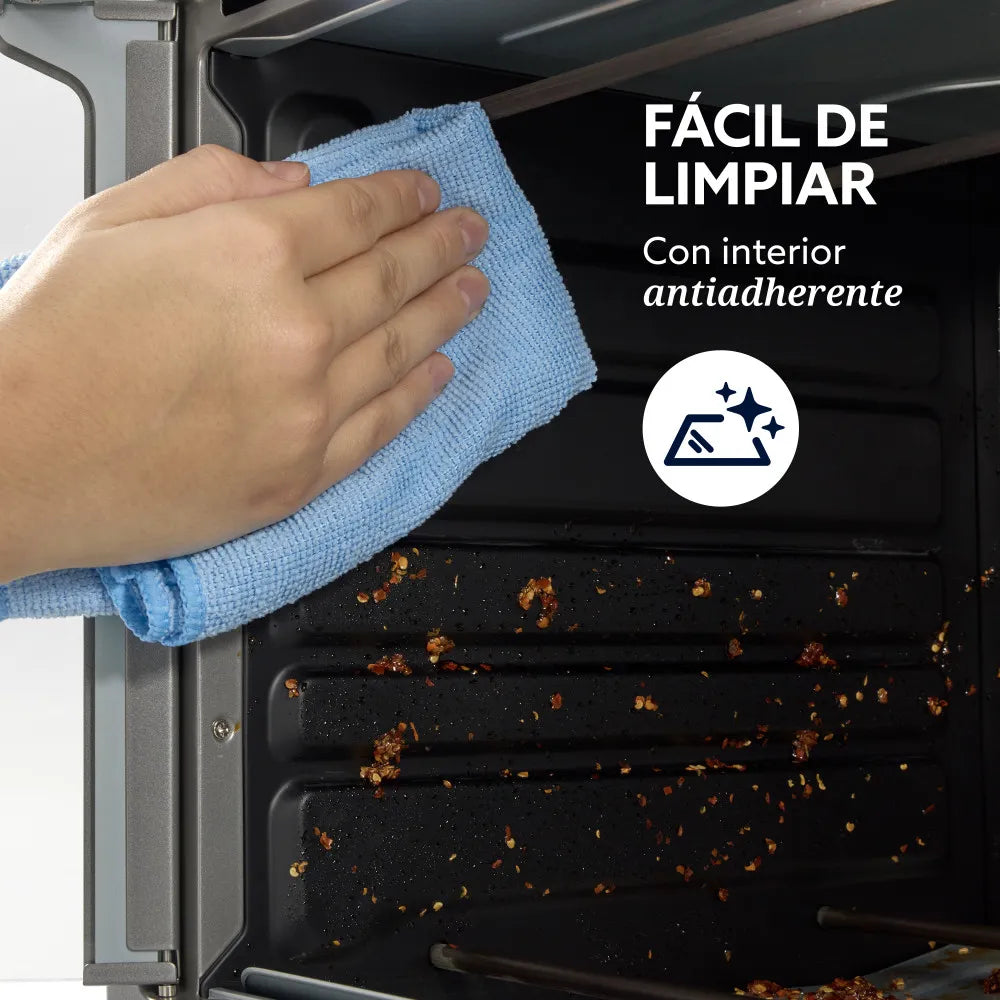 (LLEGANDO 1 DE SEPT) Horno con Freidora de Aire Oster TSSTTV17MAFNS 17 Litros – 1400W, 4 Funciones, Air Fry, Color Gris