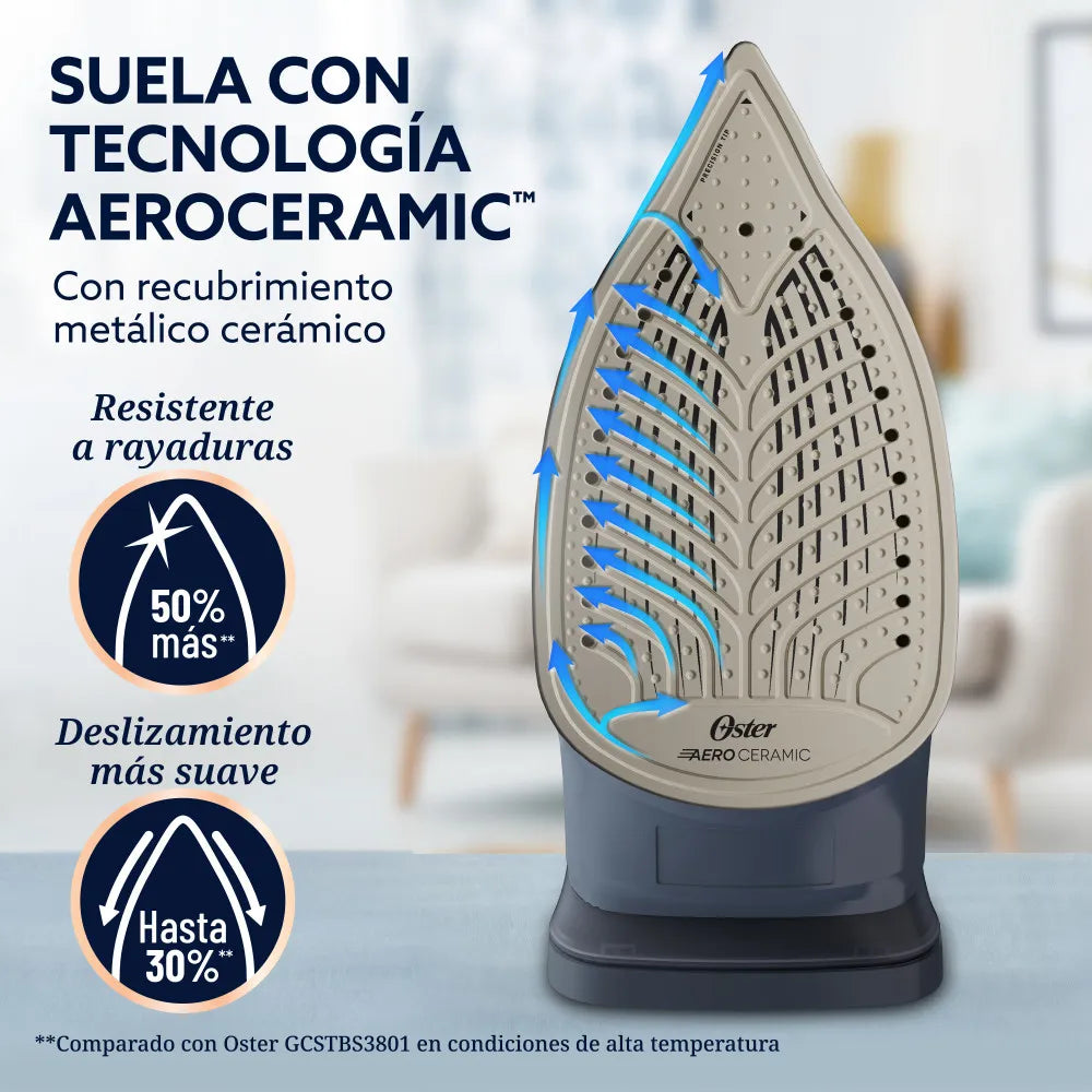 Plancha de Ropa de Vapor AeroGlide Negro Oster GCSTAC7002