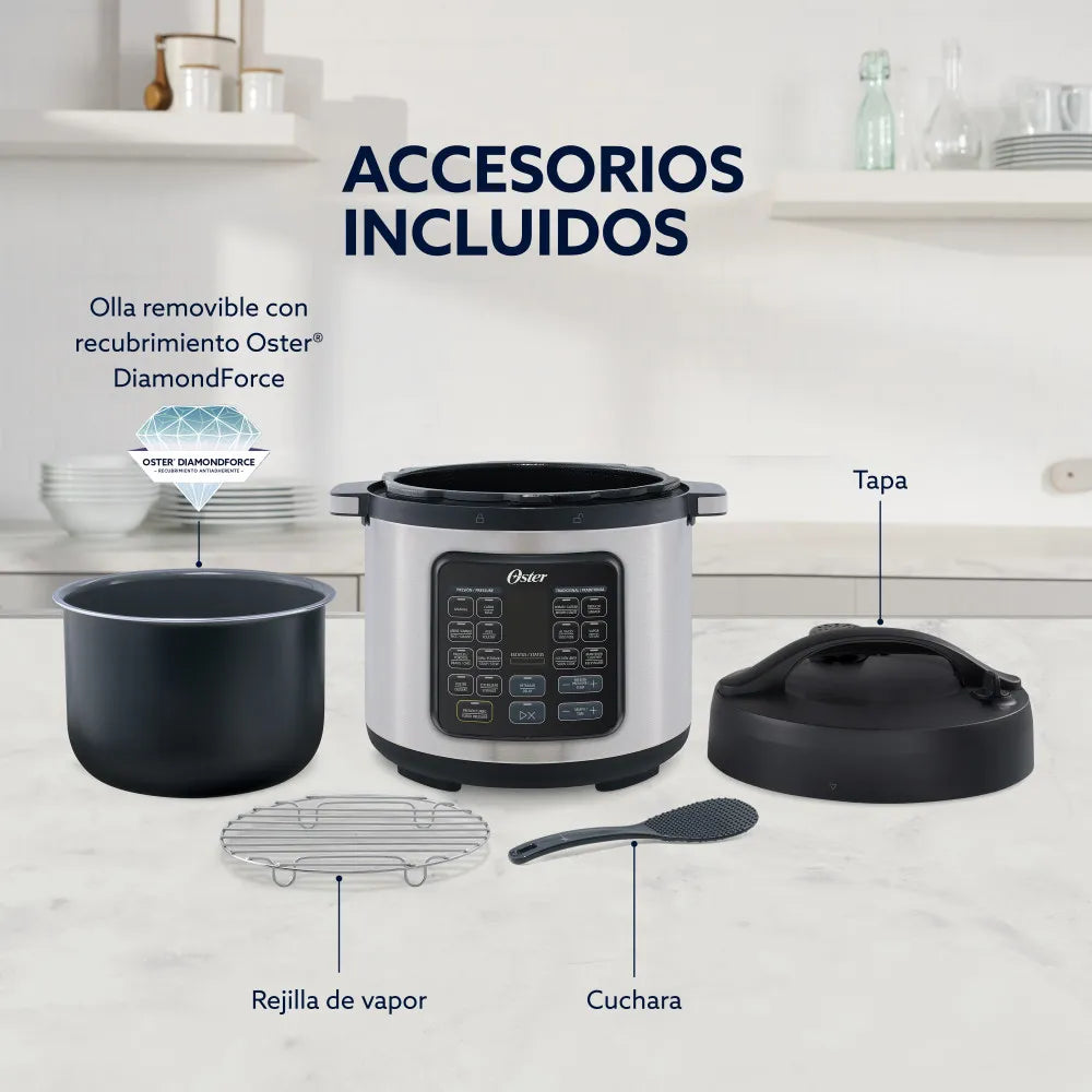 Olla de Presión Multifuncional Multiolla Turbo 5.7L Oster CKSTPCECT57D