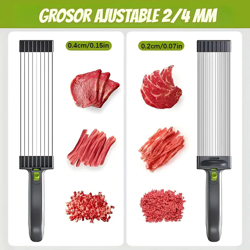 Cortador De Carne Manual. Rebanadas De 2 Y 4 Mm. Rebanador Preciso. Rebanadora De Alimentos Con Espesor Ajustable. AB1547