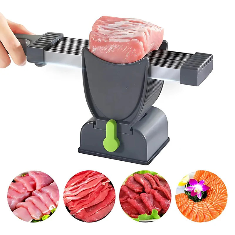 Cortador De Carne Manual. Rebanadas De 2 Y 4 Mm. Rebanador Preciso. Rebanadora De Alimentos Con Espesor Ajustable. AB1547