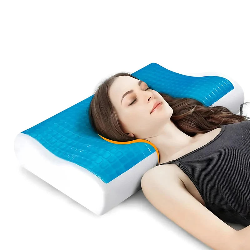 Almohada Ortopédica Para Dormir Mejor. Alivio Del Dolor Cervical Con Gel Frío Y Memoria. AB1555