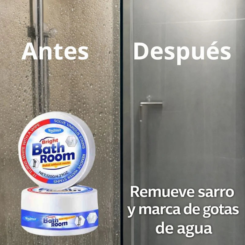 Pasta Limpiadora Para Baño Con Esponja. Removedor De Sarro Y Manchas De Agua En Vidrio Y Grifería. Pulidor Multiuso (120G). Incluye Esponja. LT877