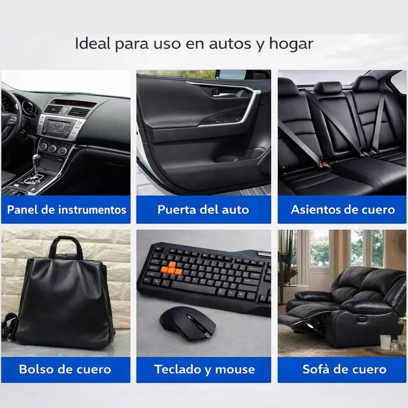 Cera Restauradora Para Plásticos Y Cuero De Auto Con Esponja. Renovador De Interior Automotriz Para Tablero, Puertas, Asientos Y Superficies De Cuero (70G). LT881