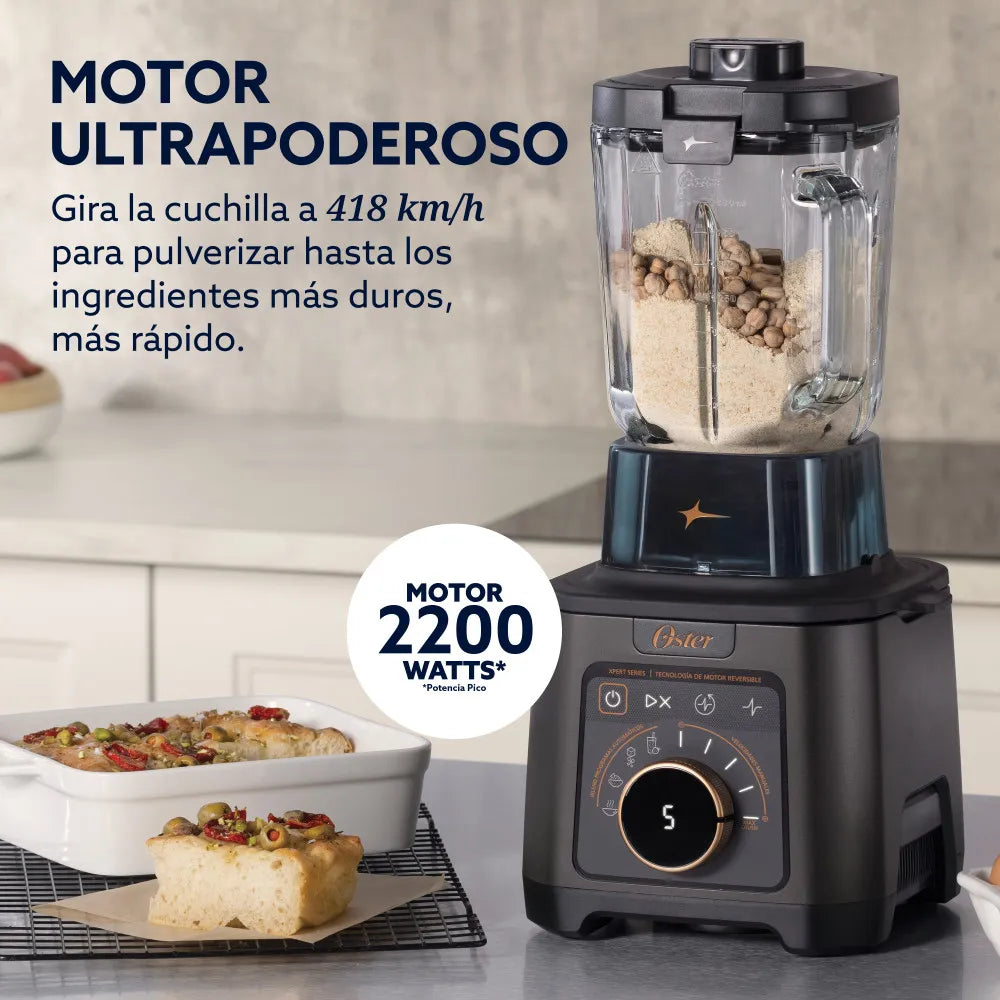 (LLEGANDO 15 DE OCTUBRE) Licuadora Profesional Oster Titan 2200W con Motor Reversible, Vaso de Vidrio Boroclass 2.5L, 4 Programas y 5 Velocidades BLSTXT-XG