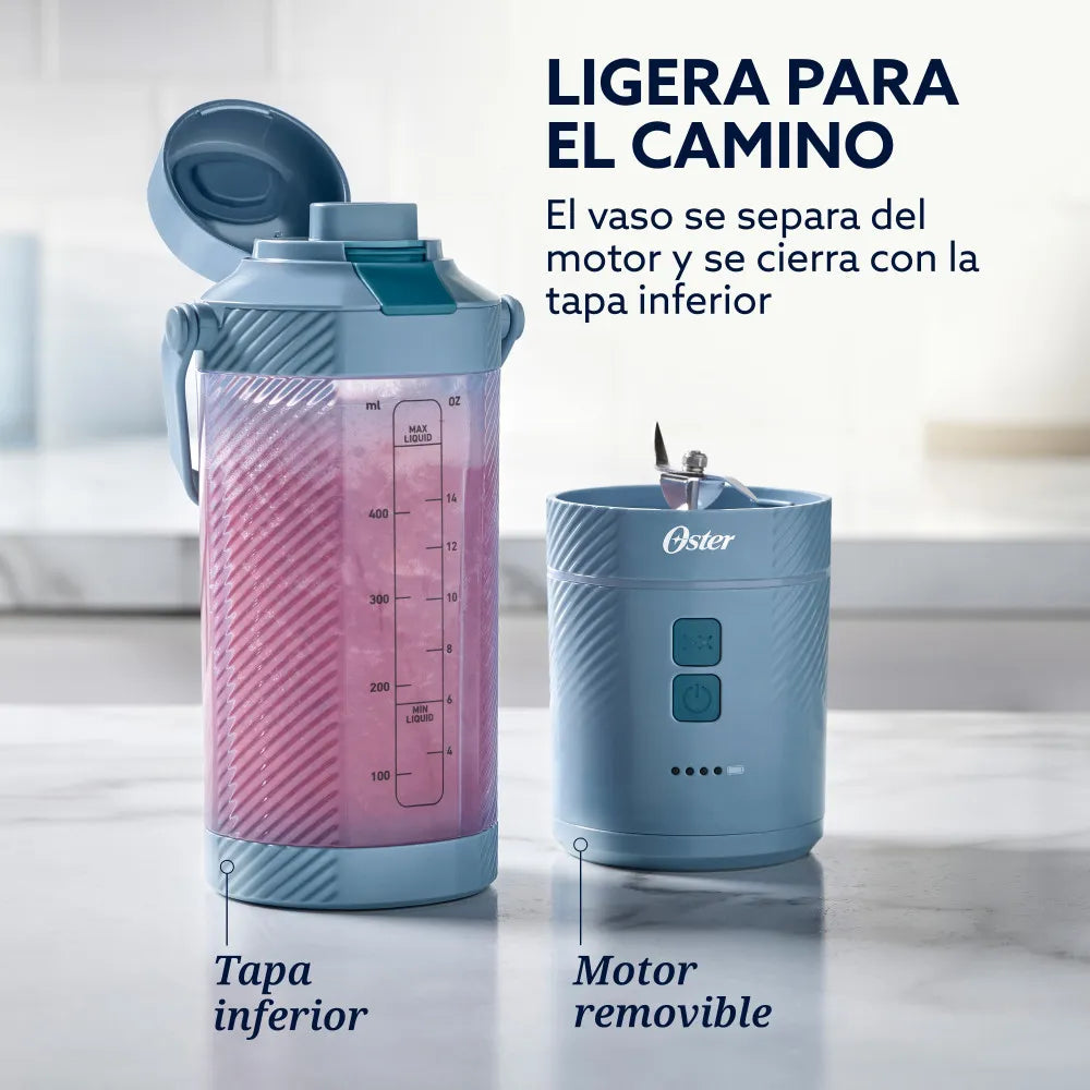(LLEGANDO 1 DE SEPT) Licuadora Portátil Oster GoMAX BLSTGFP-MH20 590 ml – 100W, Recargable USB-C, Color Azul