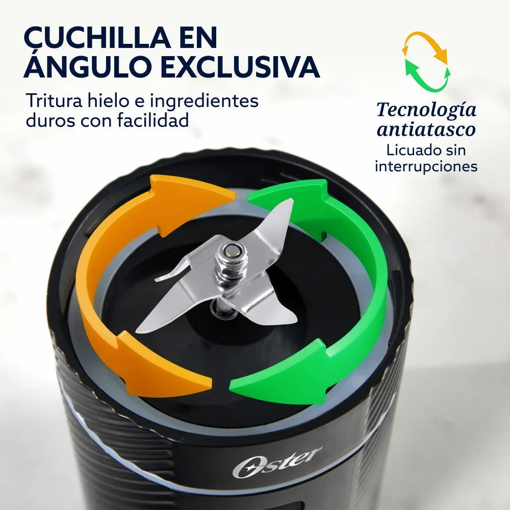 (LLEGANDO 1 DE SEPT) Licuadora Portátil Oster GoMAX BLSTGFP-B20 590 ml – 100W, Recargable USB-C, Color Negro