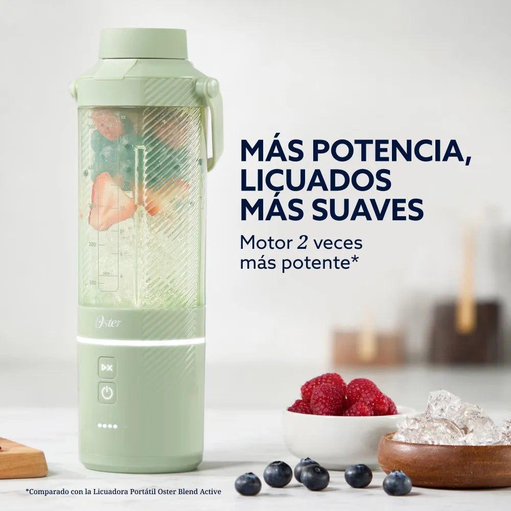 (LLEGANDO 1 DE SEPT) Licuadora Portátil Oster GoMAX BLSTGFP-M20 590 ml – 100W, Recargable USB-C, Color Verde