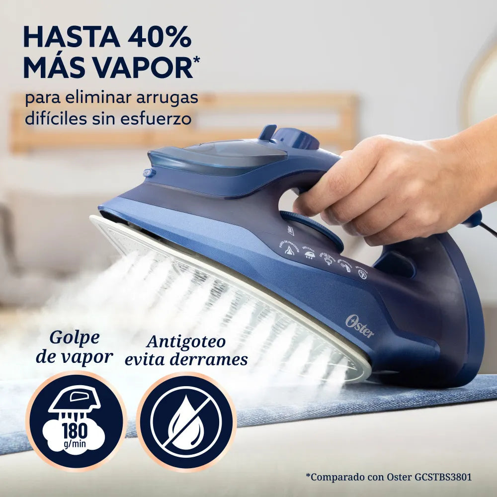 (LLEGANDO 27 DE JULIO) Plancha de Ropa a Vapor Oster® AeroGlide S7200 – GCSTAC7202 | Suela Aeroceramic y 1250W