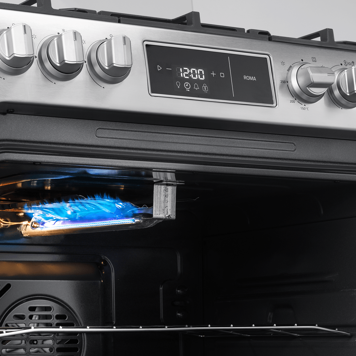 Estufa con Horno a Gas Indurama Roma Zafiro 30” 5 Quemadores con Control Touch