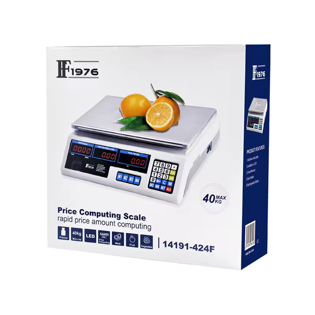 Balanza de Mesa Digital 40kg con Calculadora de Precios 14191-424F F1976 Báscula. Pesa.
