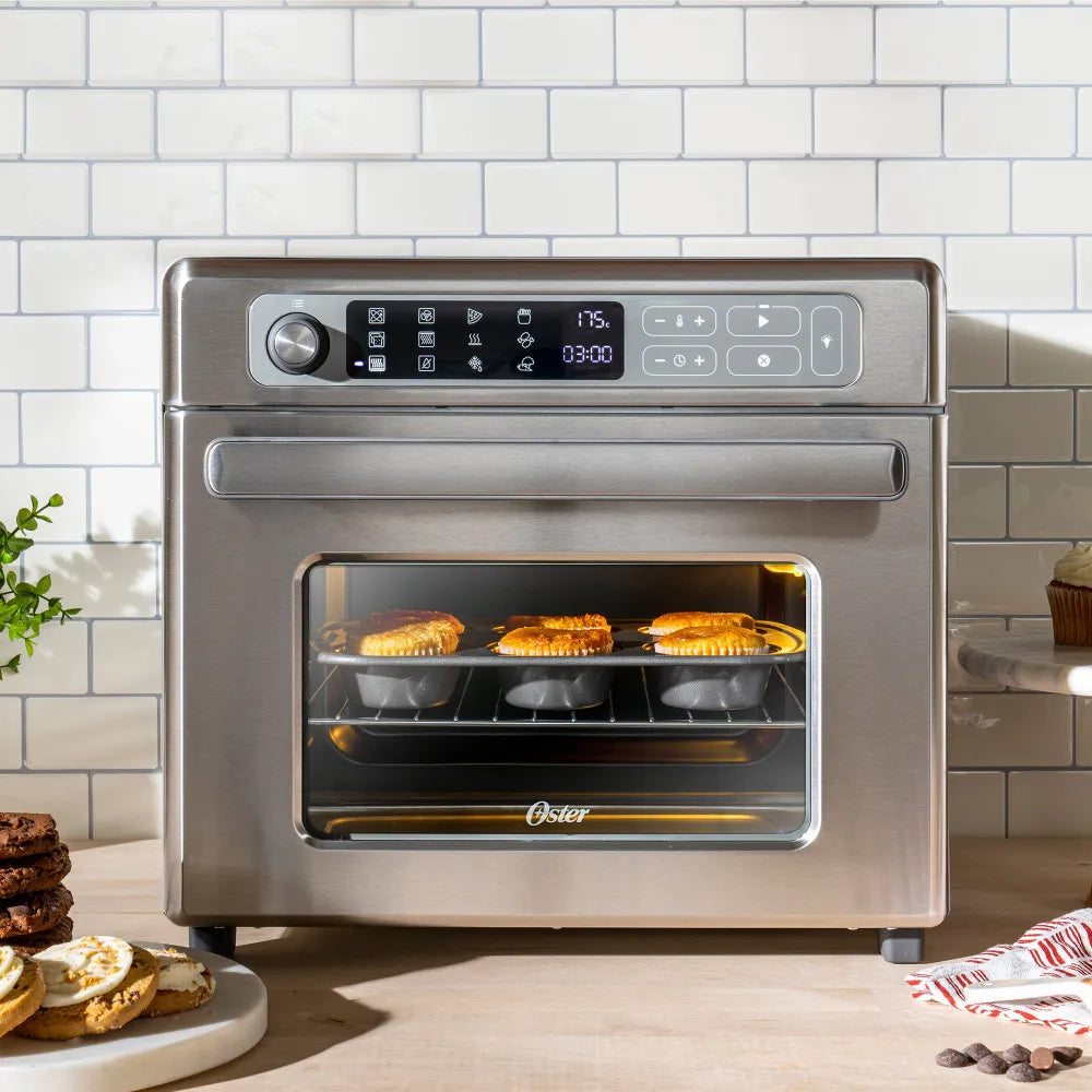 (LLEGANDO 15 DE OCTUBRE) Horno Eléctrico Digital Oster con Freidora de Aire 22 Litros, 12 Funciones, Convección y Revestimiento Antiadherente TSSTTVDAF1NS