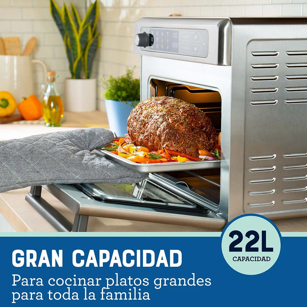 (LLEGANDO 15 DE OCTUBRE) Horno Eléctrico Digital Oster con Freidora de Aire 22 Litros, 12 Funciones, Convección y Revestimiento Antiadherente TSSTTVDAF1NS
