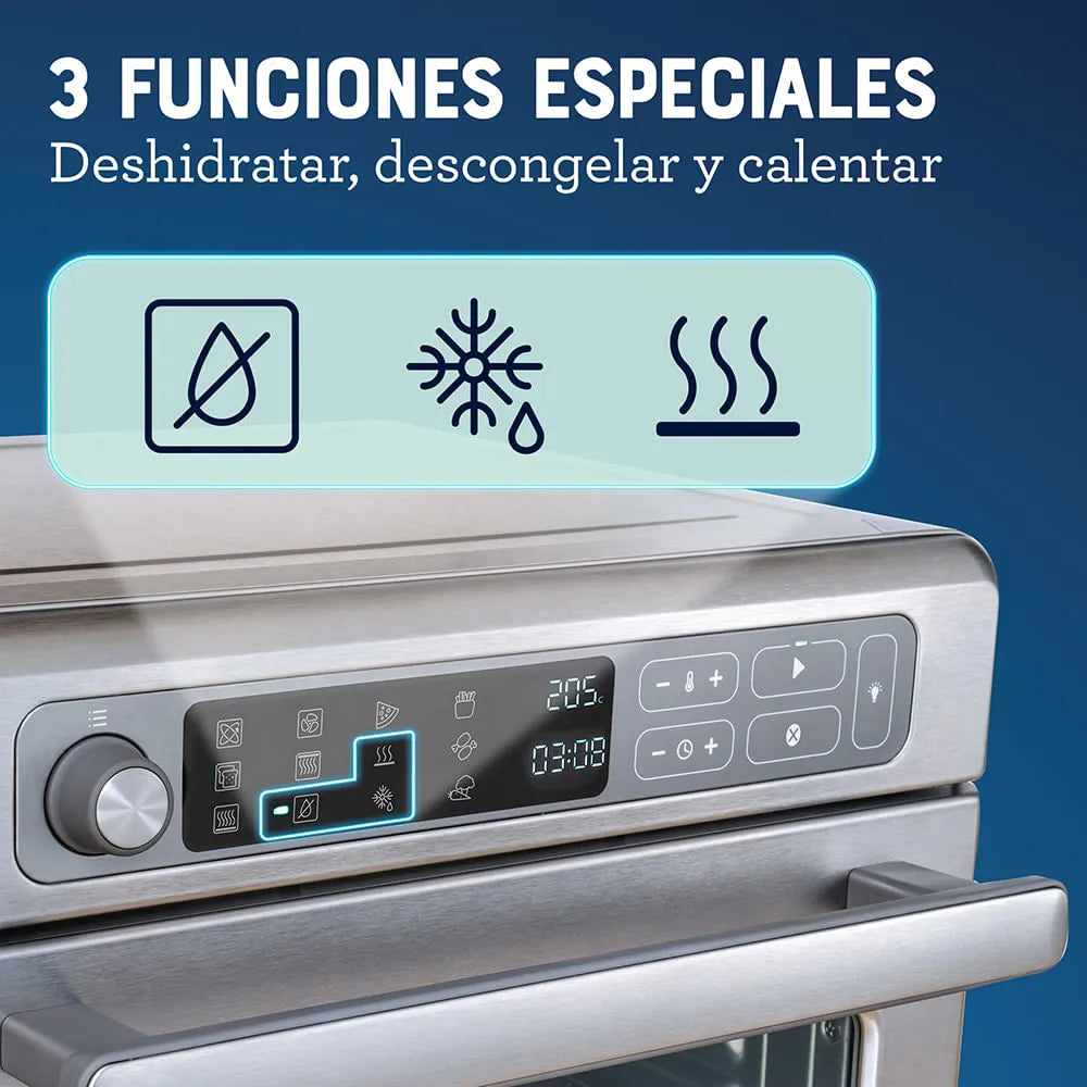 (LLEGANDO 15 DE OCTUBRE) Horno Eléctrico Digital Oster con Freidora de Aire 22 Litros, 12 Funciones, Convección y Revestimiento Antiadherente TSSTTVDAF1NS