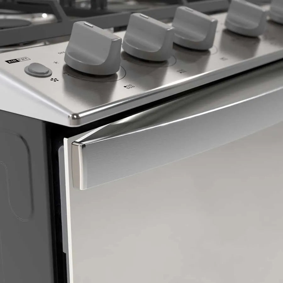 Estufa con Horno a Gas Whirlpool LWFR5050S de 30 Pulgadas con 6 Quemadores, Air Fry y Acero Inoxidable