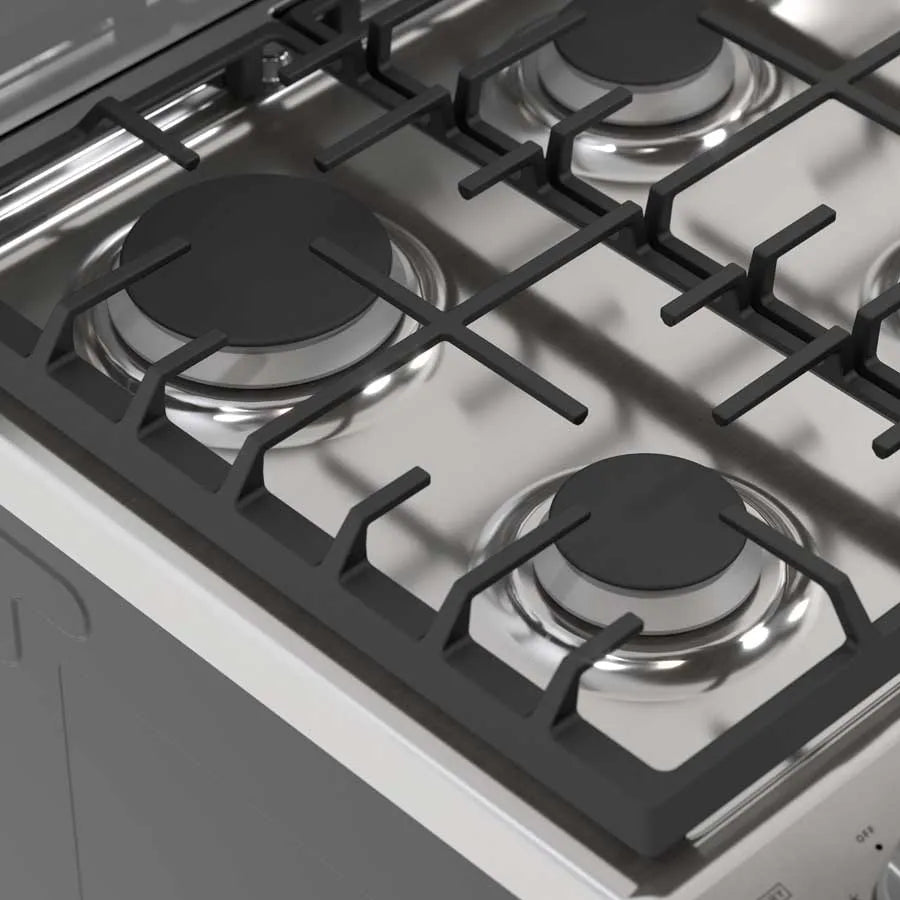 Estufa con Horno a Gas Whirlpool LWFR5050S de 30 Pulgadas con 6 Quemadores, Air Fry y Acero Inoxidable