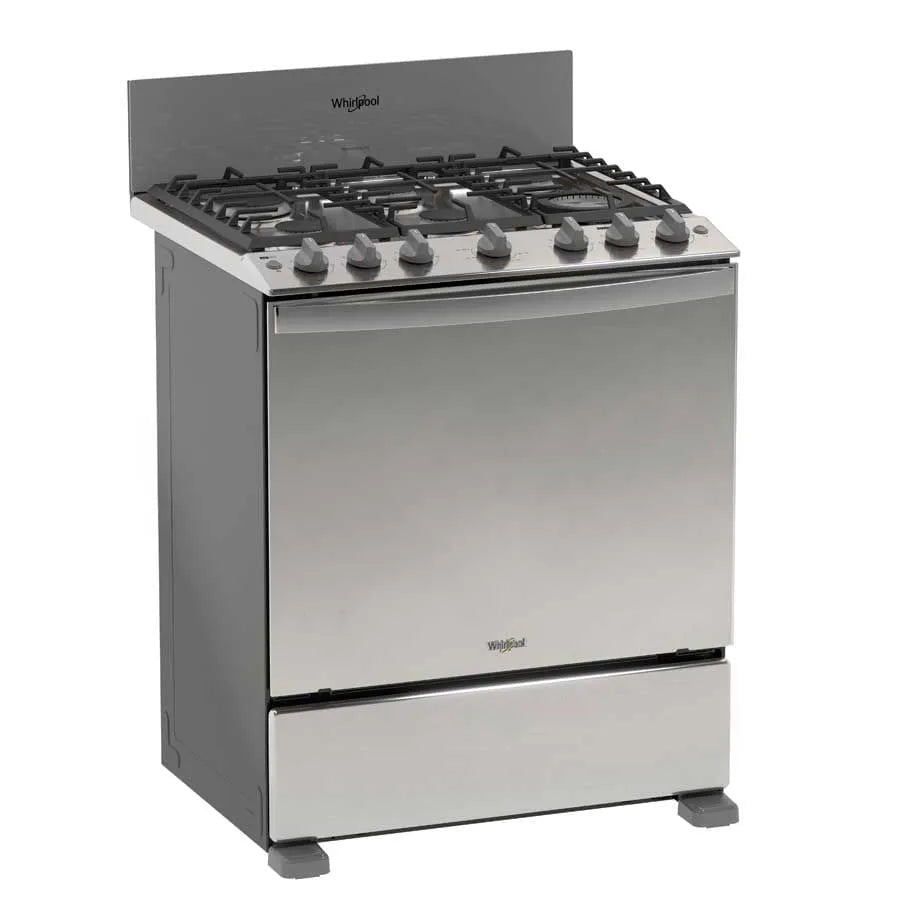 Estufa con Horno a Gas Whirlpool LWFR5050S de 30 Pulgadas con 6 Quemadores, Air Fry y Acero Inoxidable