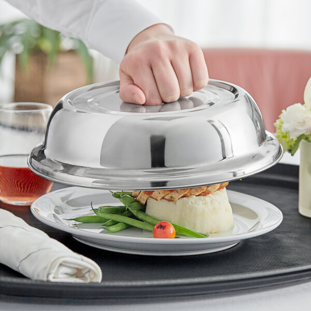 (LLEGANDO 6 DE ABRIL) Cubierta Tapa para Platos Hotelero de Acero Inoxidable 4 Tamaños Disponibles