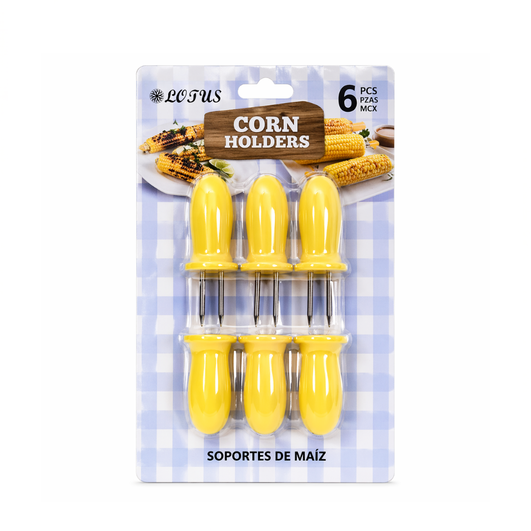 (LLEGANDO 5 DE MAYO) Set 6 Soporte de Mazorca para Asar BBQ Lotus 021-73472 Pinchos.