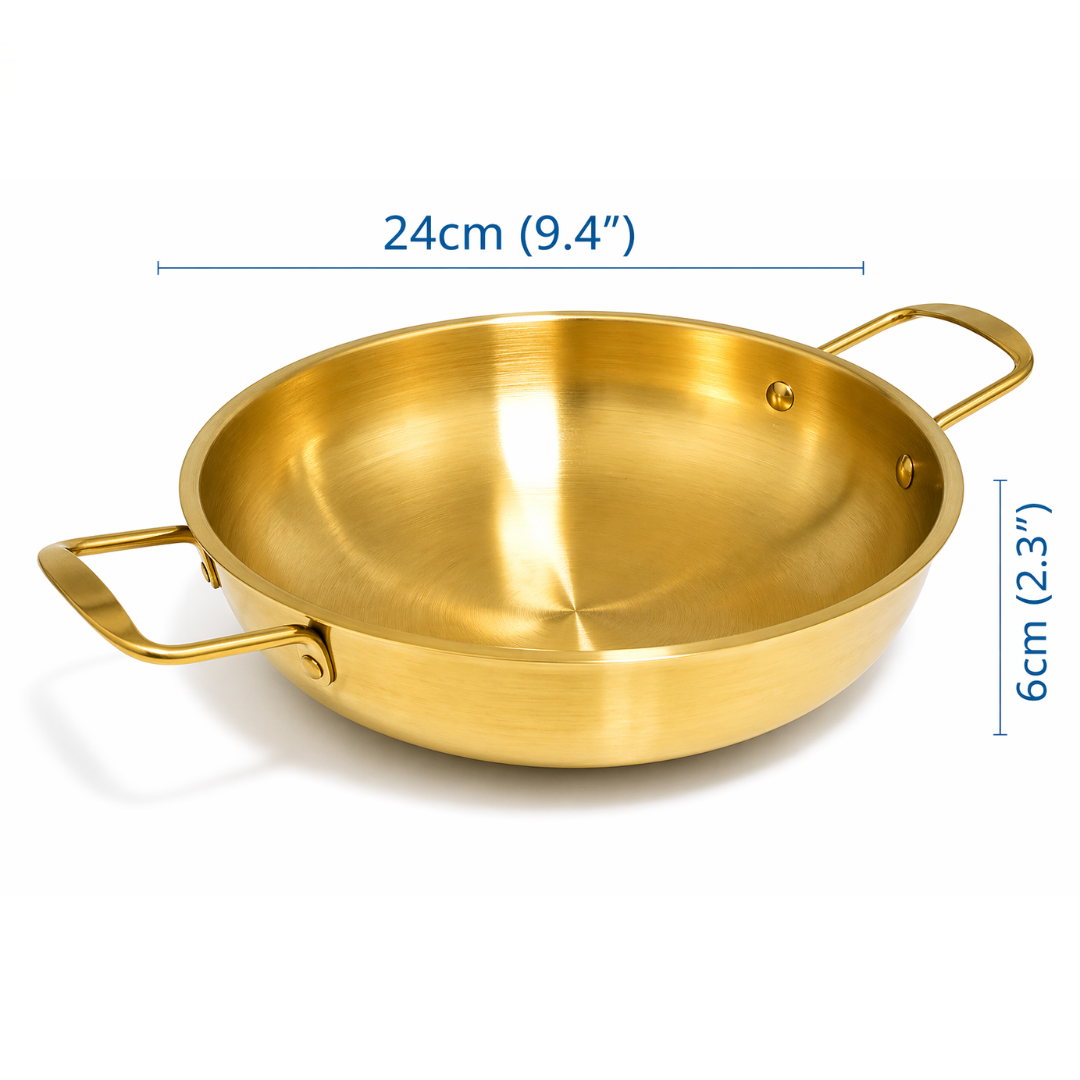 (LLEGANDO 5 DE MAYO) Cacerola de Metal Dorado 3 Tamaños Disponibles BP-2060 / BP-2061 / BP-2062