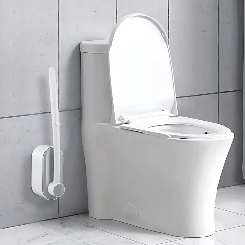 Cepillo De Inodoro Con Cabezales Desechables Y Base De Pared. Incluye 8 Cabezales De Repuesto. Limpieza De Servicio Retrete. AB1458