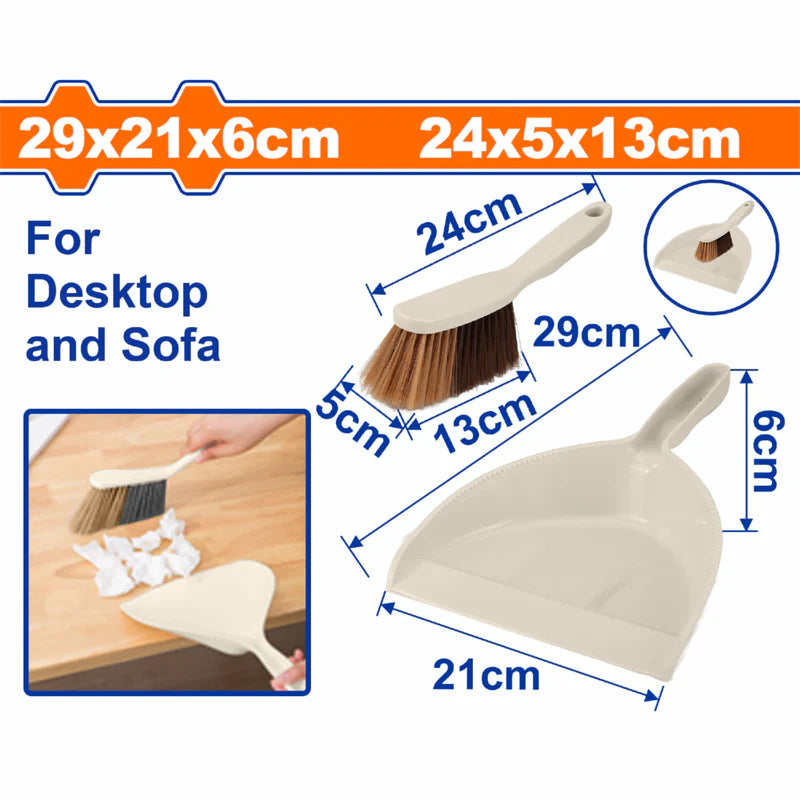 Recogedor Plástico 29X21x6cm Y Cepillo 24X13x5cm Para Limpieza De Escritorio Y Sofá. Cepillo Y Recogedor Portátil. WMBS1F02