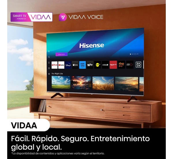 Televisor 50" LED Smart TV UHD 4K VIDAA Hisense 50A6NV Televisión.