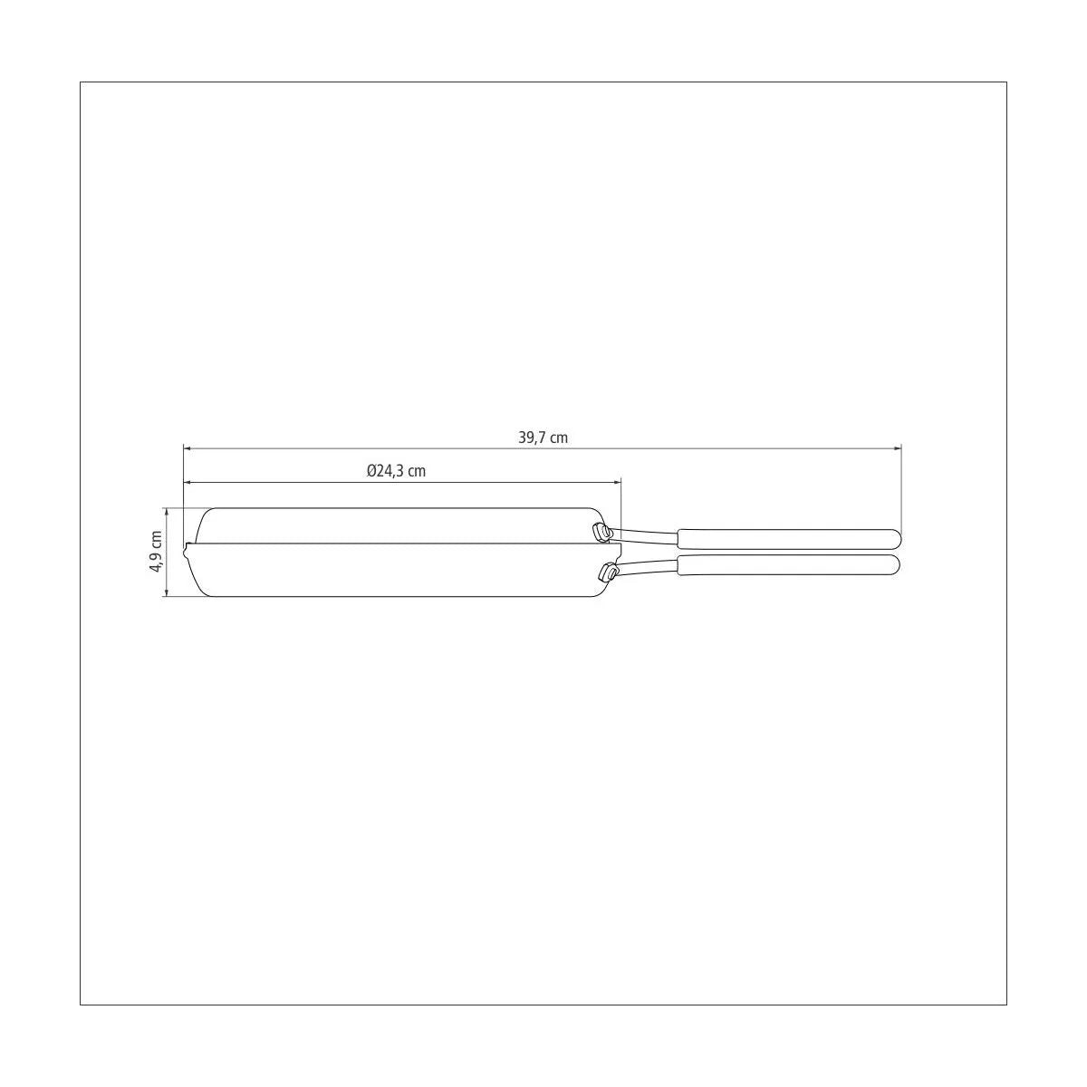 Omeletera con Antiadherente Baja 24cm Gris Loreto Tramontina 20687024