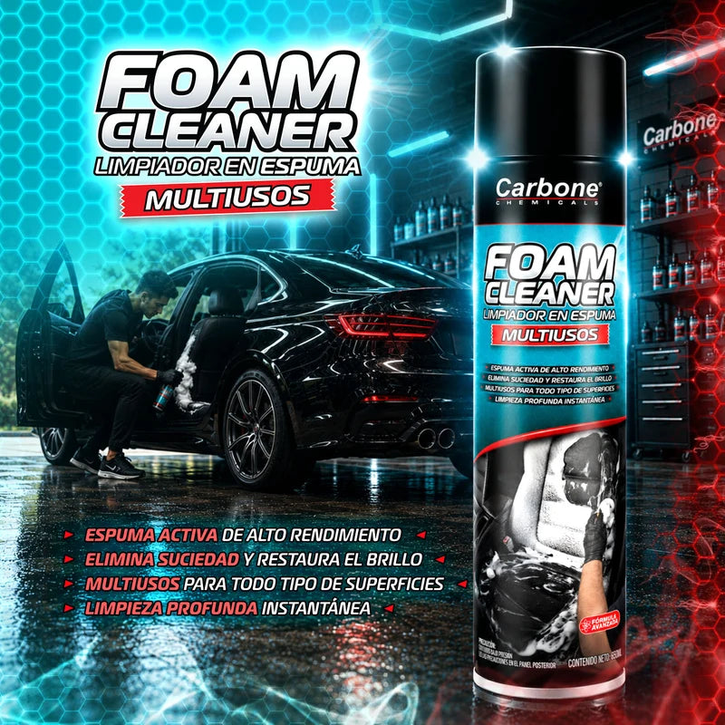 Espuma Limpiadora Multiusos Alta Densidad Base Agua Para Cuero Y Tapicería 650Ml. Espray Limpiador Para Interior De Alfombras Y Telas De Auto ANS-11