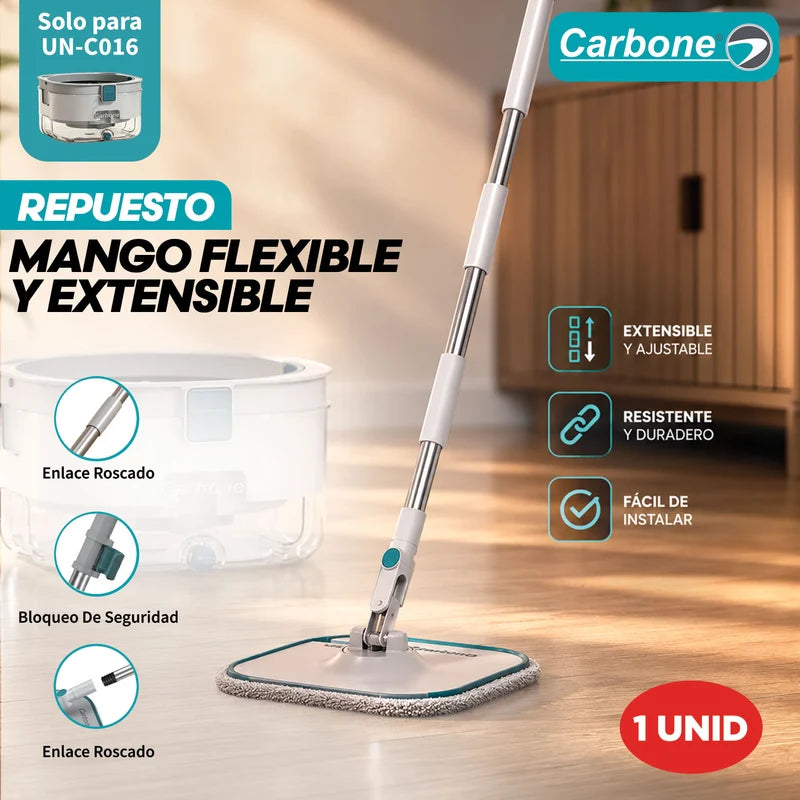 Repuesto Mango Extensible Y Flexible. Compatible Con Trapeador Giratorio 360° Spin Mop (UN-C016). Palo Ajustable. UN-C018