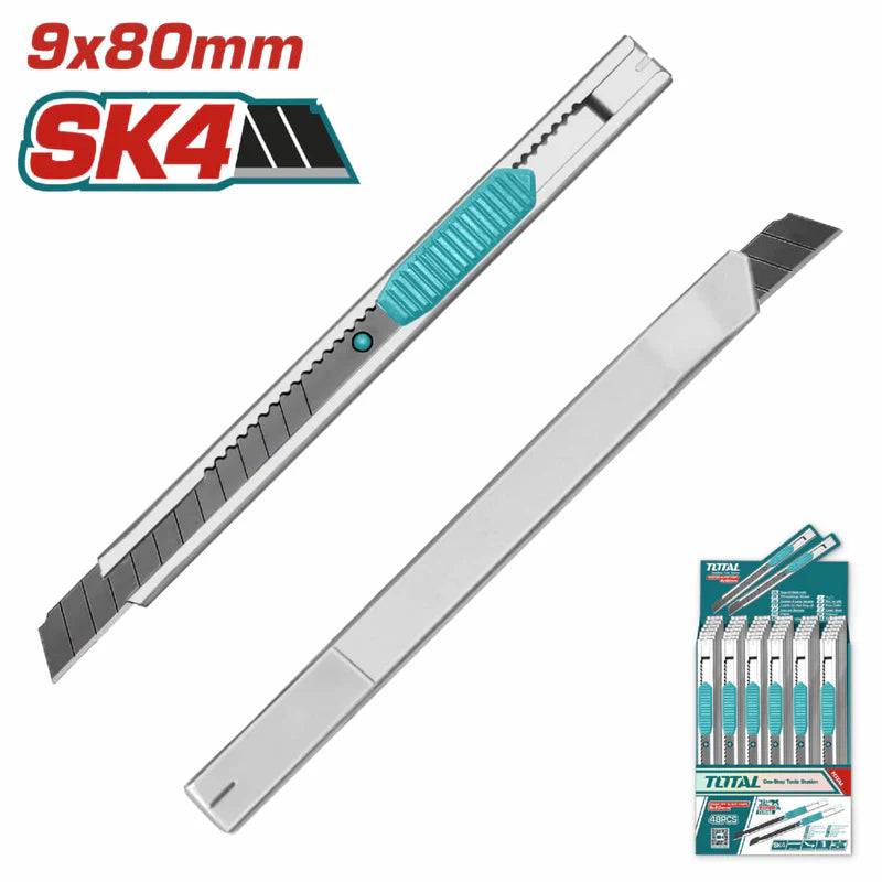 (1 Pza Suelta) Exacto De 130 Mm. Con Cuchillas De 9 Mm X 80 Mm. De De Acero Inoxidable. THT5110906