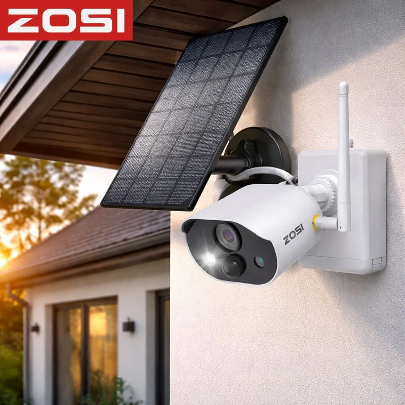 Cámara De Seguridad Wifi 3MP Con Panel Solar Y Batería Recargable 7800Mah. Cámara De Videovigilancia IP66 Con Visión Nocturna A Color 15M, Detección Humana PIR 1NC-3063Y-W-S