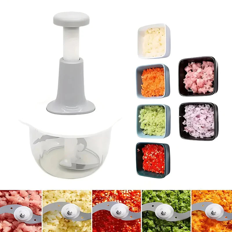 Procesador Picador De Alimentos Manual Con Cuchillas De Acero Inoxidable 1.5L Triturador Picador De Verduras, Frutas Y Carnes. AB1474