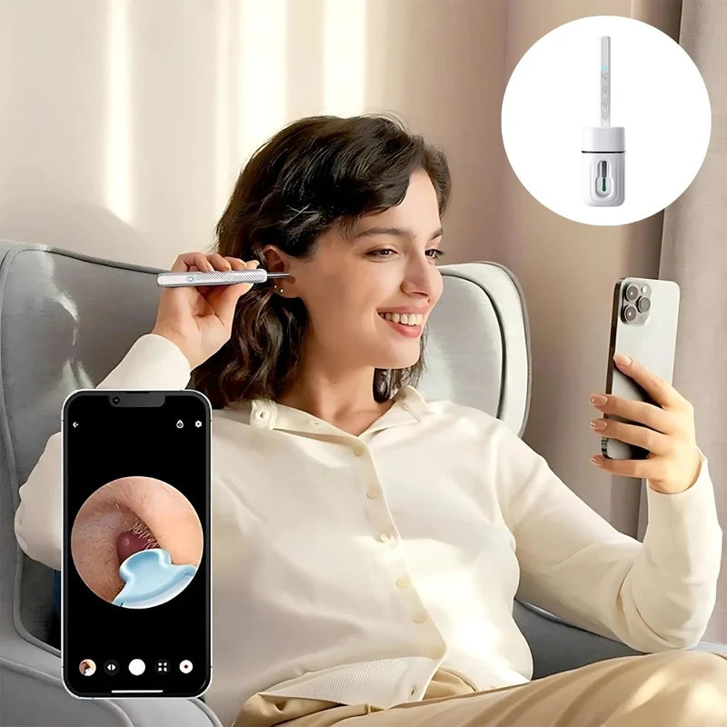 Limpiador De Oídos Con Video Camara Visualización En Celular. Incluye 8 Accesorios Y Soporte Base. Dispositivo Para Limpieza De Oídos Con Cámara Visual. AB1484