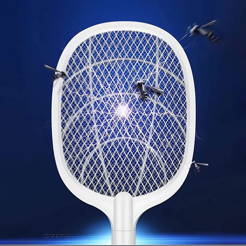 Raqueta Mata Moscas E Insectos. Trampa Para Mosquitos Eléctrica Portátil En Forma De Raqueta. Luz UV Inalámbrica. AB1502
