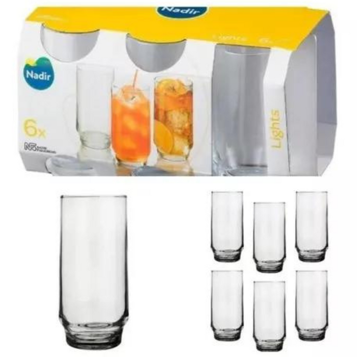 Set de 6 Vasos de Vidrio 410ml/14oz Nadir 9135