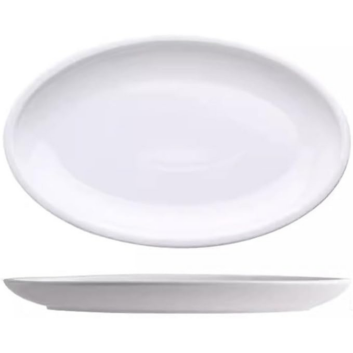 Plato Ovalado Hondo de Melamina Blanca 14" BG-OP357-14WH45