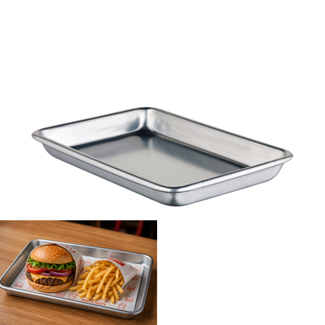 (LLEGANDO 19 DE JUNIO) Bandeja de Aluminio para Servir Comida Hornear 24x16x2.5cm 601031