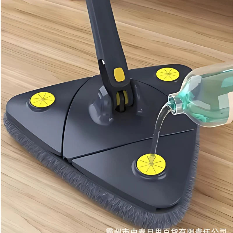 Trapeador Triangular Con Escurrido Automático Y Cabezal Giratorio 360°. Lampazo Con Mopa De Microfibra. Exprime Fácil. AB1319