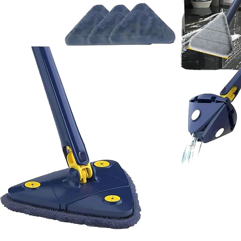 Trapeador Triangular Con Escurrido Automático Y Cabezal Giratorio 360°. Lampazo Con Mopa De Microfibra. Exprime Fácil. AB1319