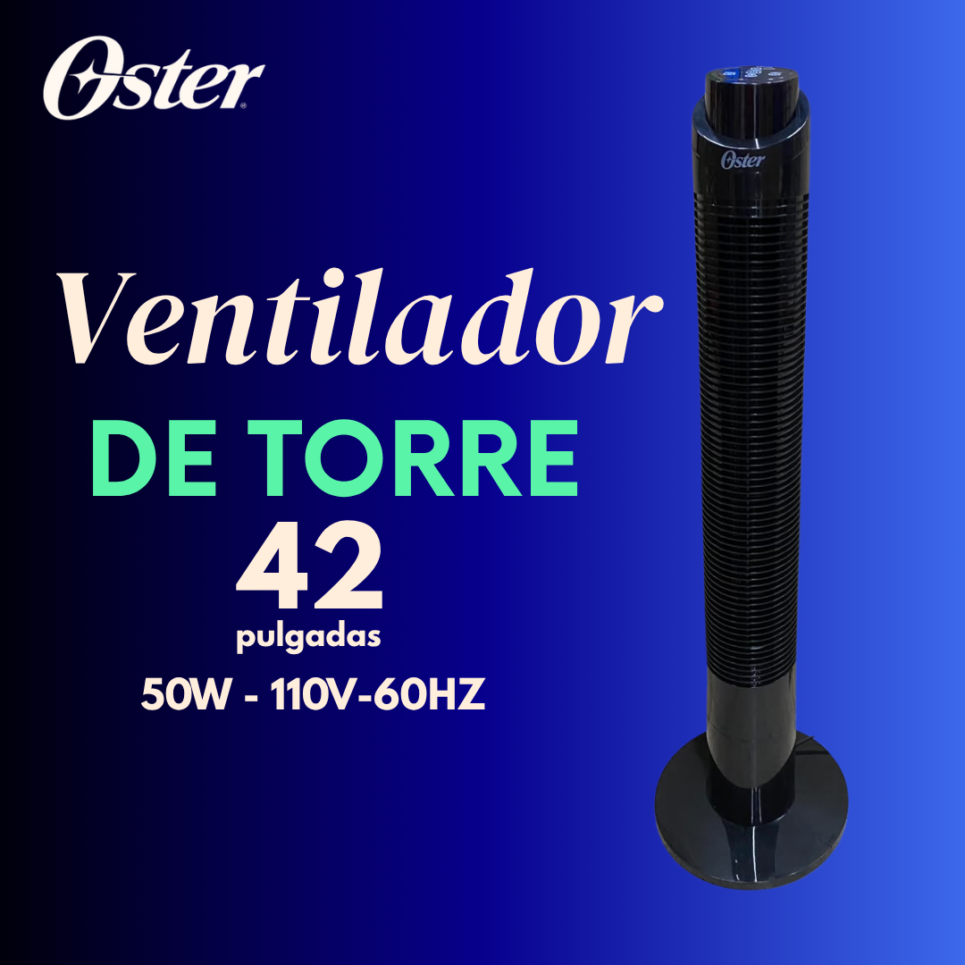 Ventilador Abanico Tipo Torre 42" 50W Oster VFENT42H-R