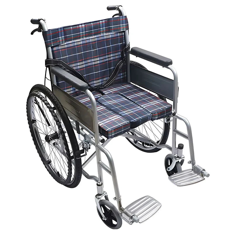 Silla De Ruedas Plegable De 24” Cubo Sanitario Desmontable. Soporta Hasta 100Kg. Multifunción. AB986