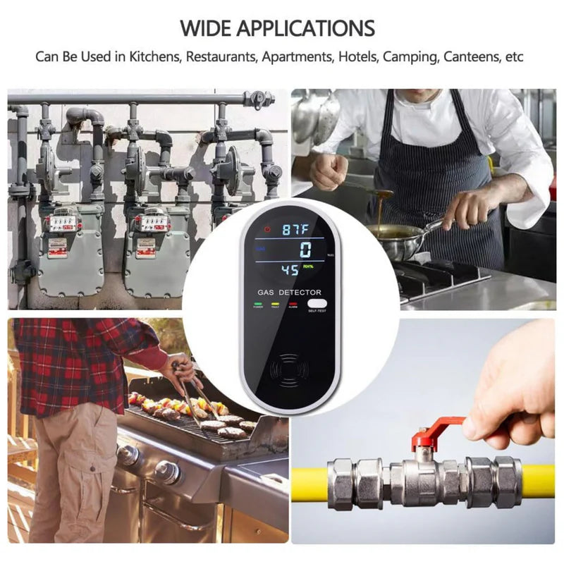 Detector De Fugas De Gas 3 En 1, Pantalla De Gas, Temperatura Y Humedad. BAM387