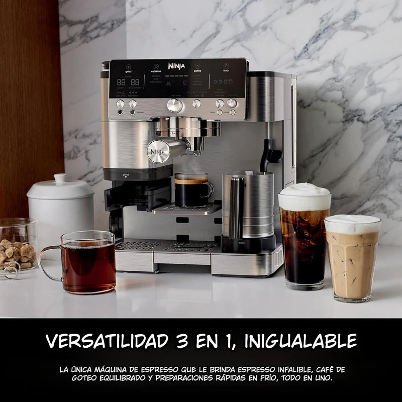 Máquina De Expresso Ninja Luxe Café Premier. Cafetera ES601 Con Moledor De Café Integrado.