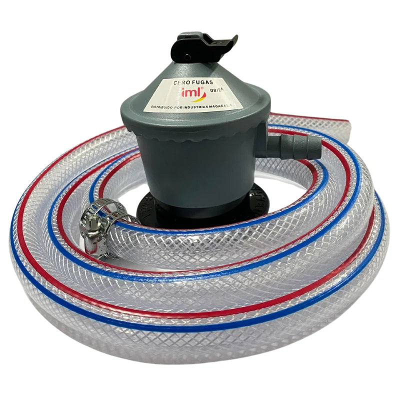 Regulador De Gas Panagas Adaptador Con Manguera + Brazaletes IML R-PG Cabezote de gas. Cabezote Panagas.