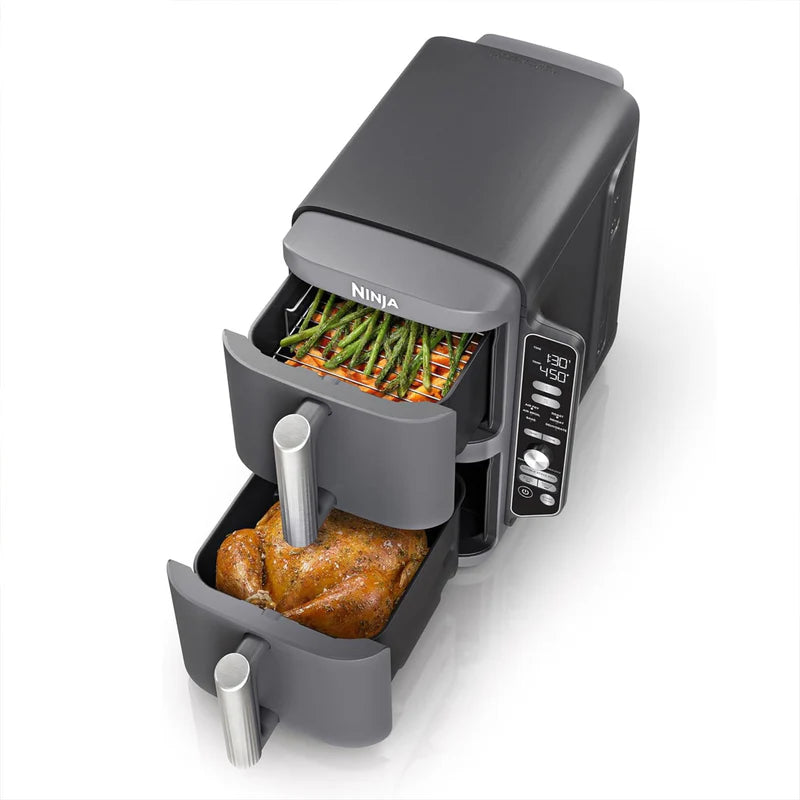 Freidora De Aire XL, 6 En 1 Ninja Double Stack. Air Fryer SL401 Doble De 9.5 Lt Antiadherente, Con Revestimiento De Cerámica. Ninja SL401