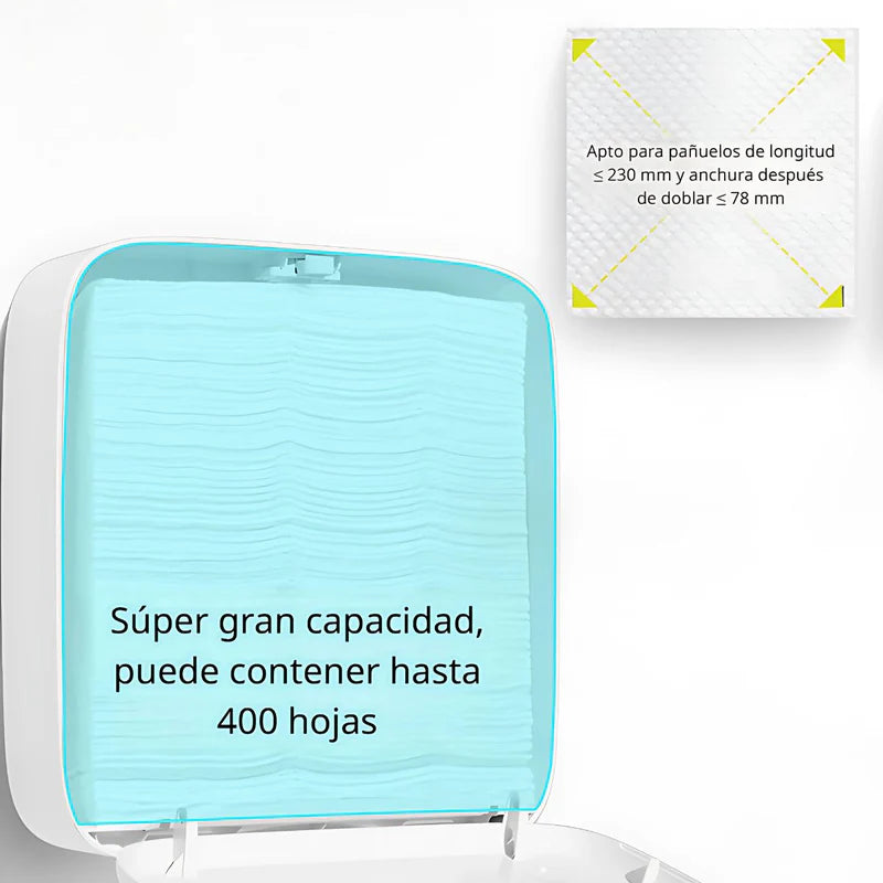Dispensador De Toallas De Mano Color Blanco. Porta Servilletas De Pared. Caja Dispensadora De Papel 28×26.5×7.8 Cm. TU067