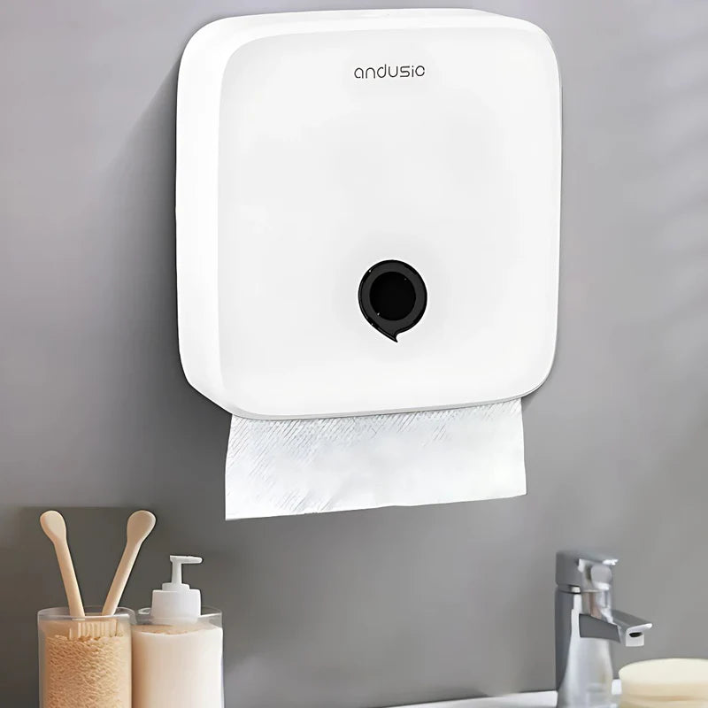 Dispensador De Toallas De Mano Color Blanco. Porta Servilletas De Pared. Caja Dispensadora De Papel 28×26.5×7.8 Cm. TU067